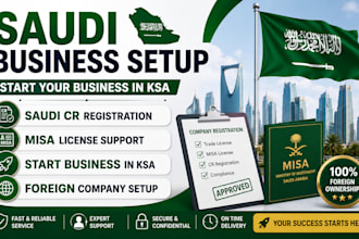 prepare saudi cr, misa and business registration documents for foreigners