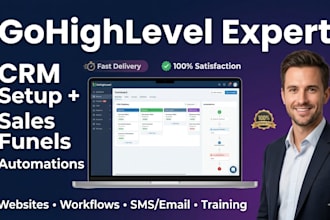 gohighlevel expert crm setup automation website sales funnel twilio canlendly