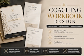 design canva coaching worksheets client workbook templates
