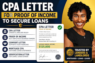 write a CPA letter for proof of income to secure loans