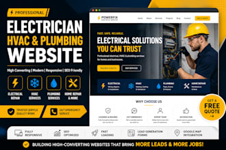 build electrician website electrical repair contractor hvac plumbing website