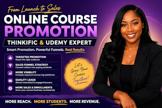 do thinkific online course promotion, udemy course promotion with sales funnel