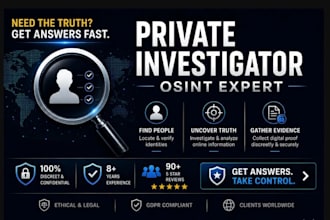 be your online private investigator and osint expert