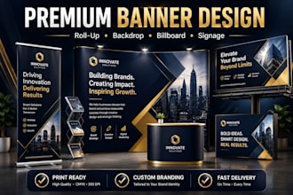 design retractable roll up pull up banner billboard signage backdrop event show