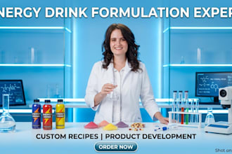 create custom supplement, food and energy drink formulation