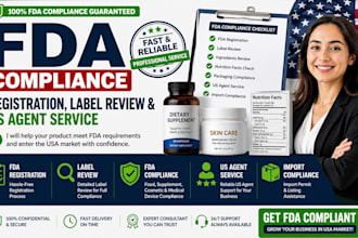 do fda compliance, fda registration, label review and fda US agent service