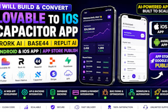 lovable to ios capacitor app base44 replit ai rork app android app store publish