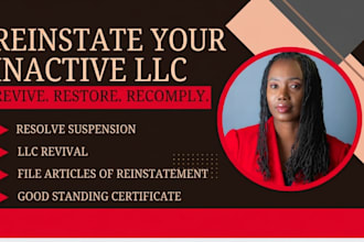 reinstate llc, file annual report, llc amendment llc address change, close ein