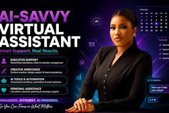 be ai savvy executive virtual assistant  creative personal VA executive admin VA