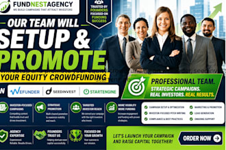 setup and promote your equity crowdfunding on wefunder, seedinvest, startengine