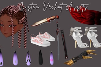 create optimized custom vrchat assets, clothing, accessories, props, unity asset