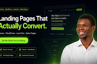 build framer website design, wordpress landing page, responsive framer design