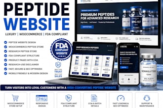 do peptide ecommerce website, fda compliant peptide website supplement website