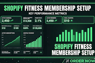 setup a shopify fitness membership site with recurring subscriptions