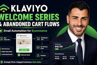 create klaviyo welcome series abandoned cart flows