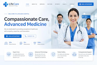 design a hospital, pharmacy and healthcare booking website