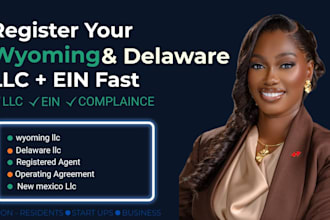 register wyoming llc, delaware llc, and ein for non residents fast for startup