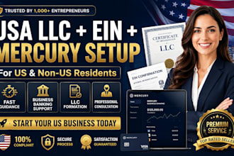 do usa bank creation llc, ein and mecury business banking setup
