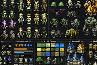 retro pixel art game assets rpg sprite sheet animation