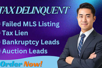 give tax delinquent leads failed mls listing list auction leads bankruptcy leads
