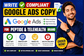 write compliant google ads copy for peptide and telehealth brands