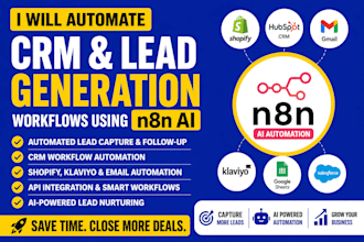 build ai lead generation workflows, crm automation, klaviyo and shopify workflow
