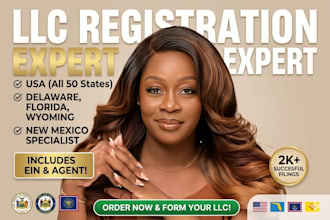 register llc in delaware, florida, wyoming, new mexico or any US state