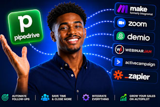 make zoom demio webinarjam pipedrive crm  activecamapign email zapier automation