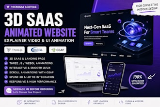 interactive 3d saas animated website, saas UI animation with three js r3f webgl