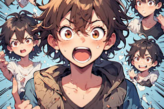 draw high quality manga and anime panels for your manga webtoon