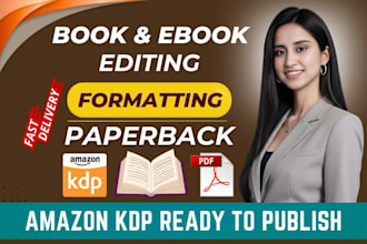 do book editing, kindle ebook formatting, amazon KDP book editor