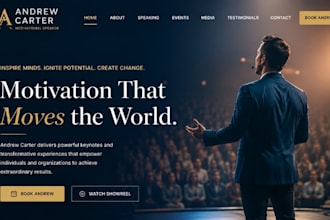 design wix motivational speaker website conference speaker event speaker website