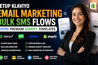 setup klaviyo email marketing bulk sms flows yotpo premium shopify templates