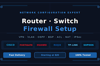 configure router, switch, and firewall for your network