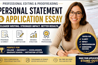 expertly edit and refine your personal statement, college application essay