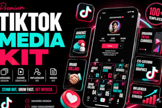 design tiktok media kit tiktok carousel design influencer kit