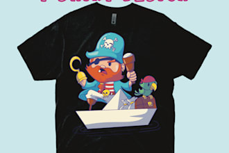 draw cute cartoon tshirt illustration design