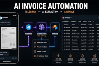 build ai invoice processing bot with telegram and airtable