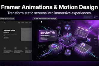 create framer scroll animations, micro interactions,3d motion for website