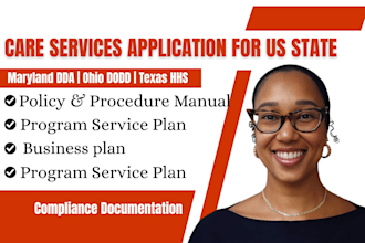 prepare care services application and compliance documentation for maryland ohio