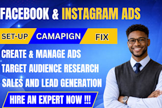 manage facebook ads campaign, instagram and meta ads for growth leads and sales