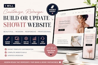 customize showit template redesign showit build showit website update showit