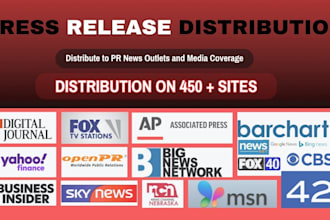 write press release and distribute to PR news outlets and media coverage