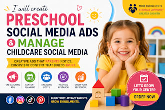 create preschool social media ads and manage childcare social media