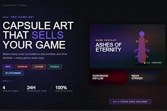 design professional steam capsule art and game cover art that sells