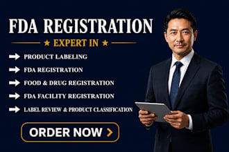 do fda registration, product listing, and food labeling compliance for the USA