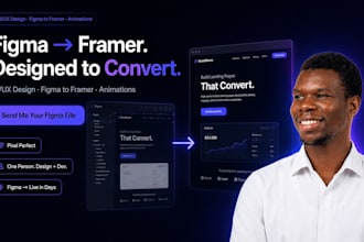 build figma website UI UX and figma to framer with animation as a framer expert