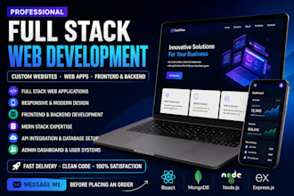 do full stack web app development, custom website, frontend and backend develop