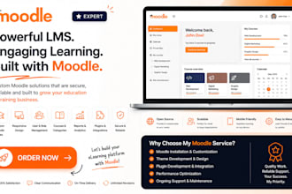 build moodle elearning website online course platform lms website student portal
