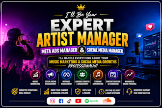 be your expert artist manager, meta ads manager, social media manager